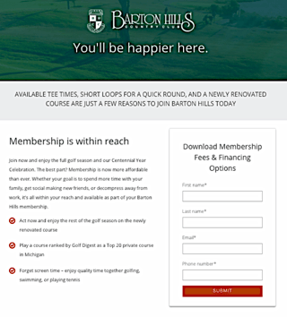 Barton Hills Landing Page